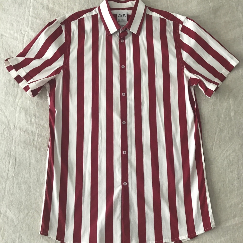 Zara Casual Bold Stripped Short Sleeved Shirt